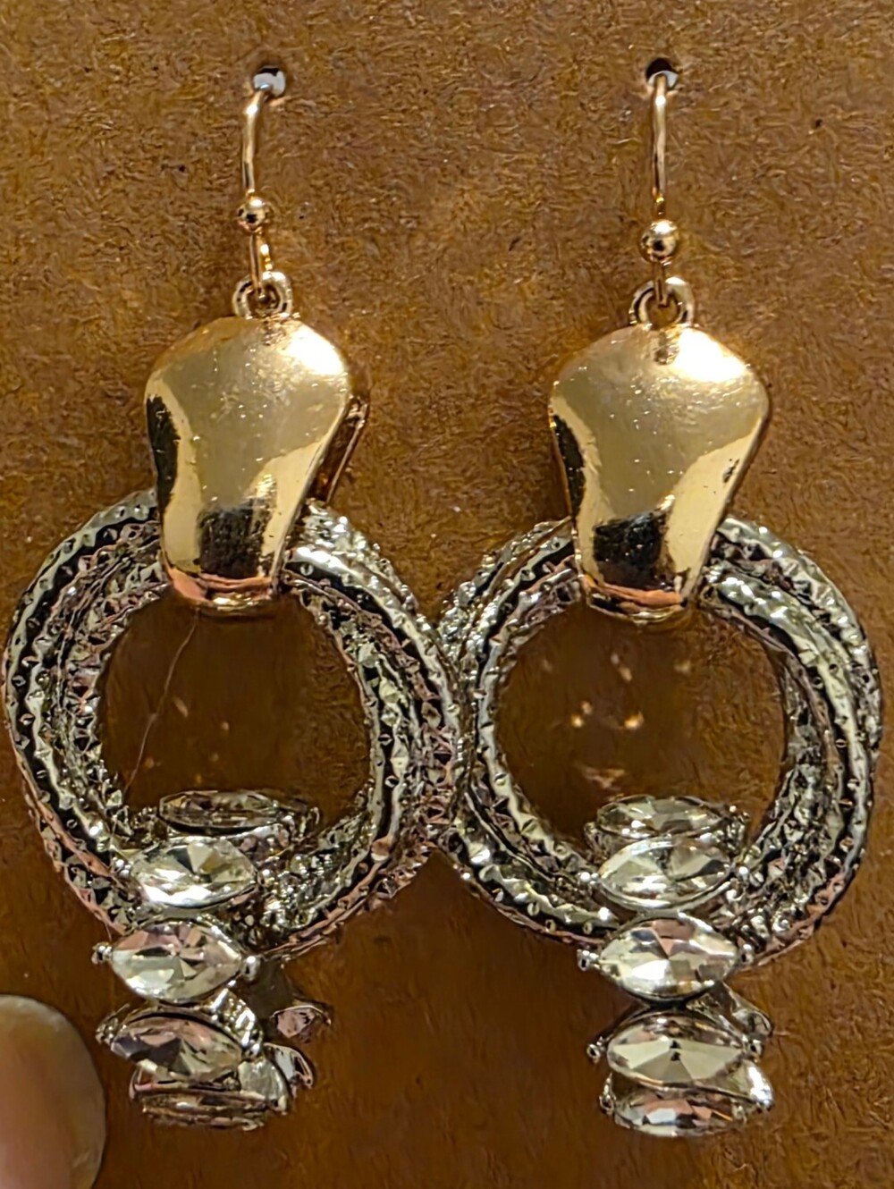 Mixed Metal Drop Earrings
